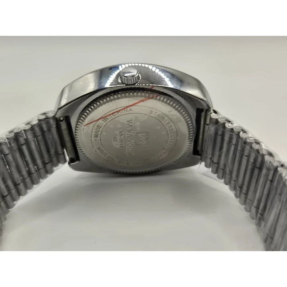 VA VA VOOM STAINLESS STEEL  37MM MEN'S SKELETON WATCH. NEW WITH TAGS